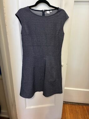 GAP Navy Textured Fit & Flare Dress